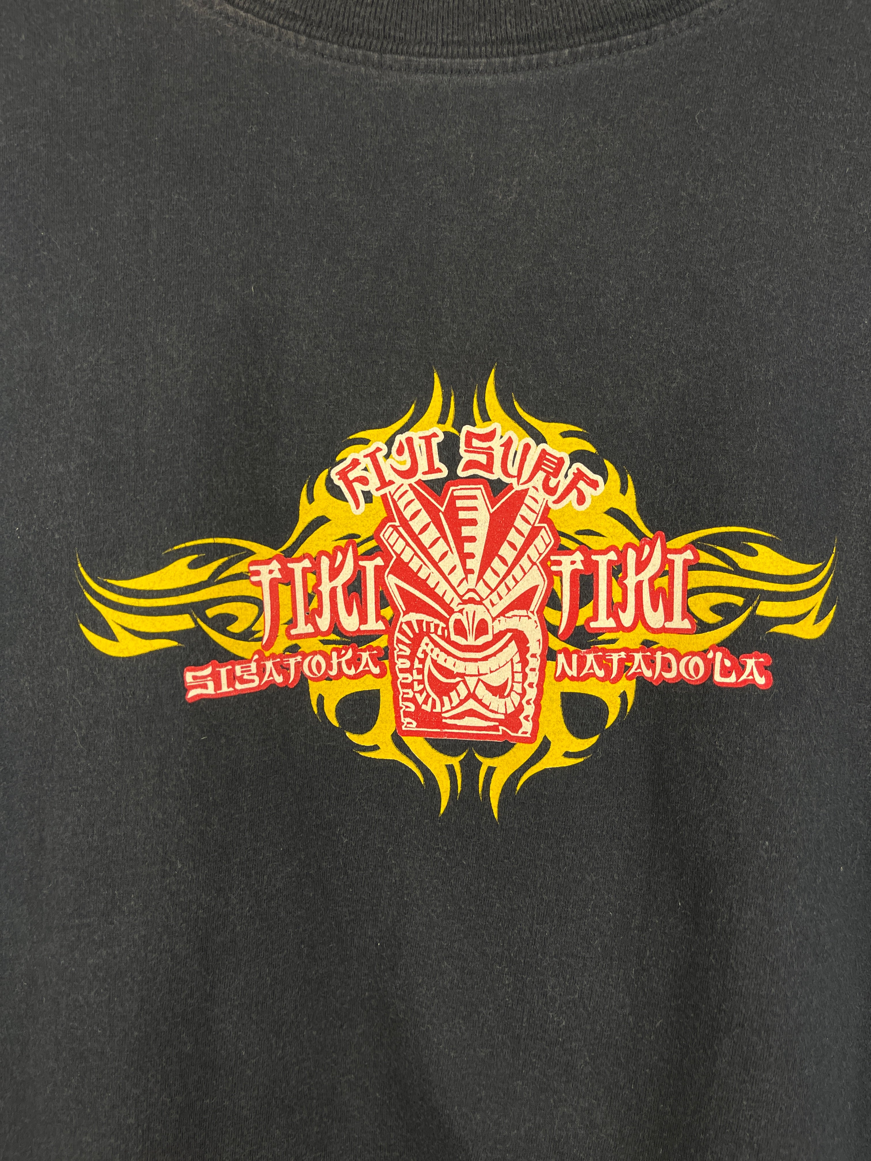 Vintage Aeropostale Tiki Fiji Surf Tribal Logo Navy Tee