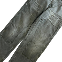 Vintage Carhartt Double Knee Thrashed Moss Green Work Pants