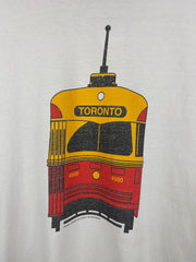 Vintage 90s Toronto Train TTC White Tee