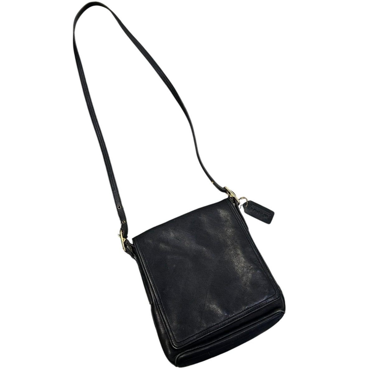 Vintage 90s Coach Legacy Monterey Flap Black Leather Crossbody Bag