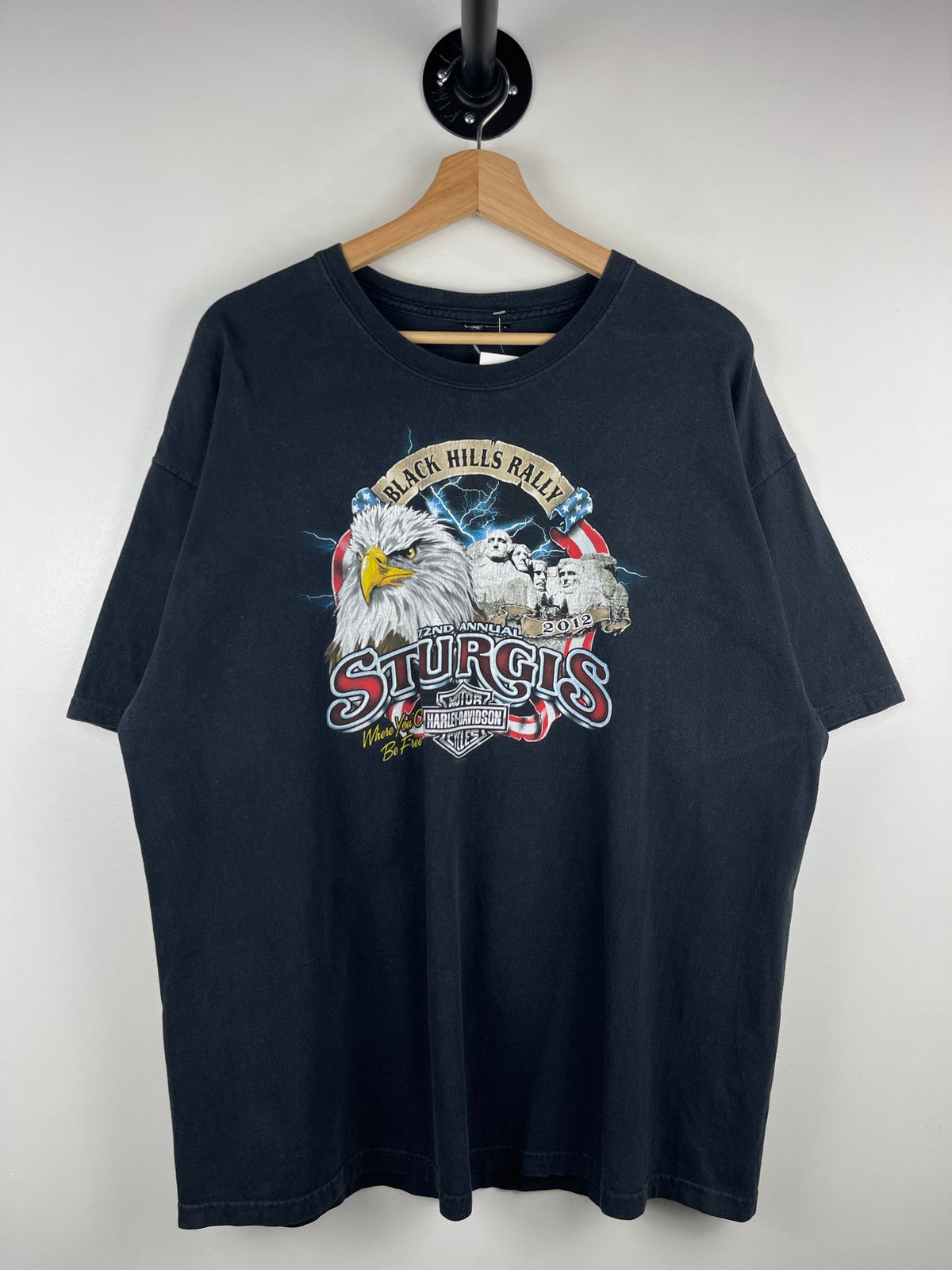 Vintage Harley Davidson Sturgis Black Hills Rally South Dakota Black Tee