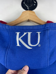 Vintage Kansas Jayhawks University Embroidered Blue Hoodie
