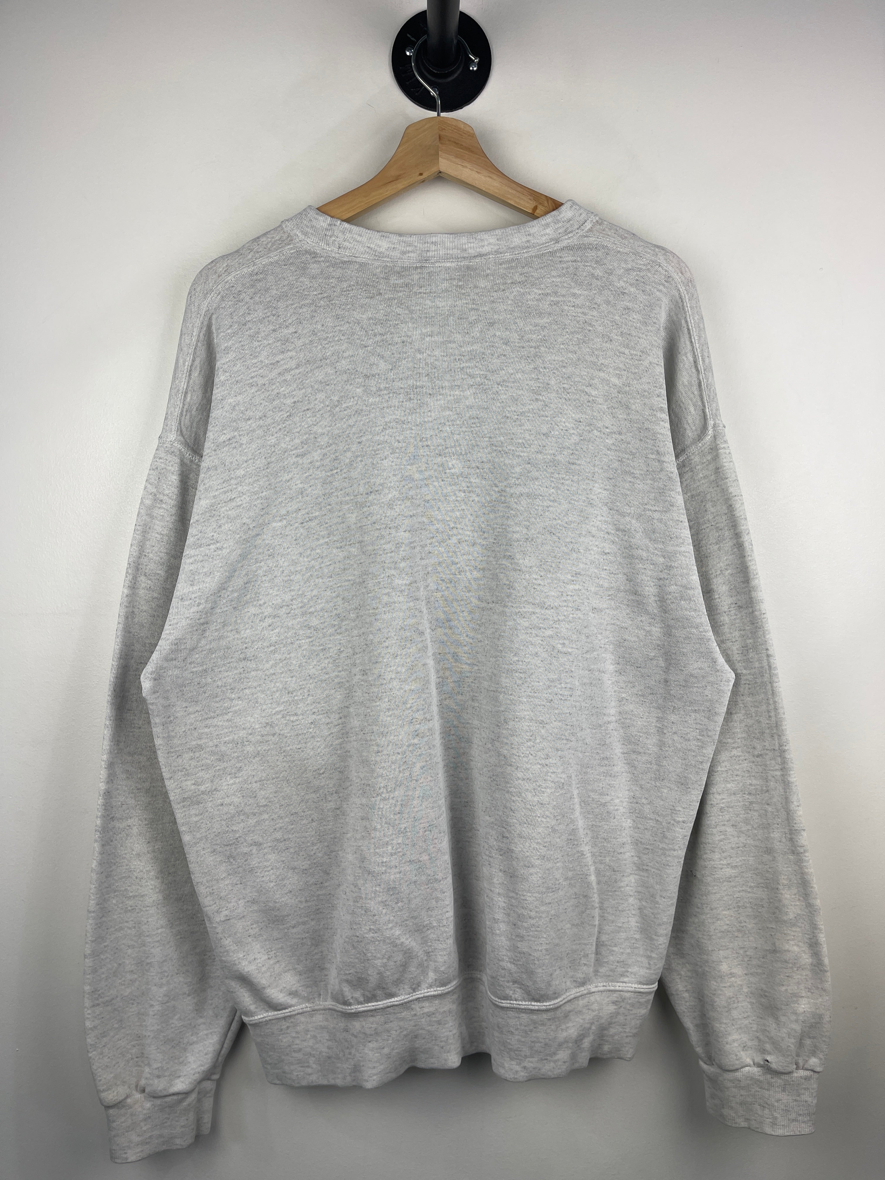 Vintage 90s US Navy Spellout Grey Crewneck