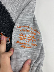Vintage Harley Davidson Wisconsin Embroidered Grey & Black Zip Up Hoodie