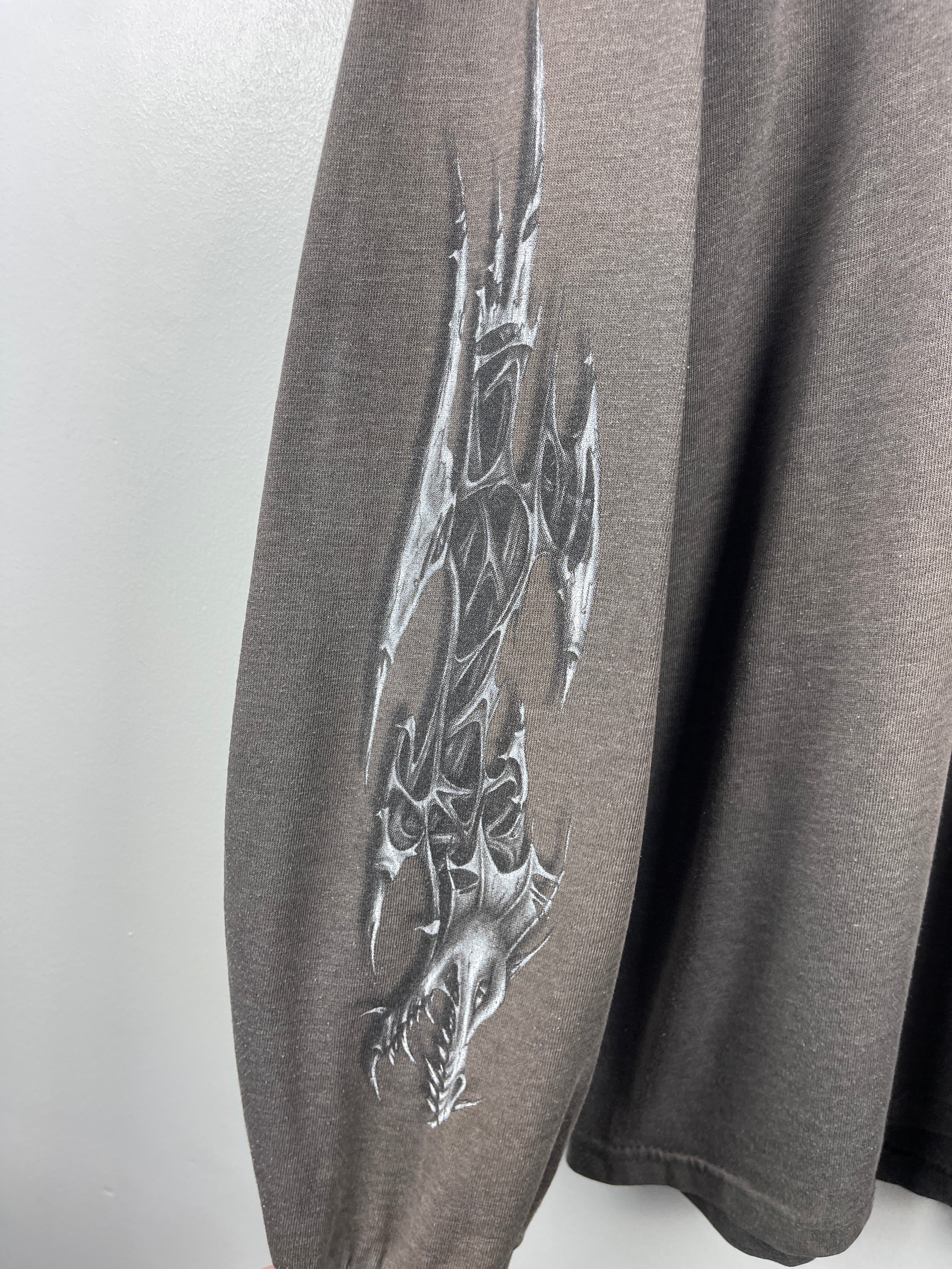 Vintage Harley Davidson Dragon Tribal California Dark Grey Long Sleeve
