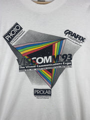 Vintage 90s Viscomm Camera Photography Expo White Tee