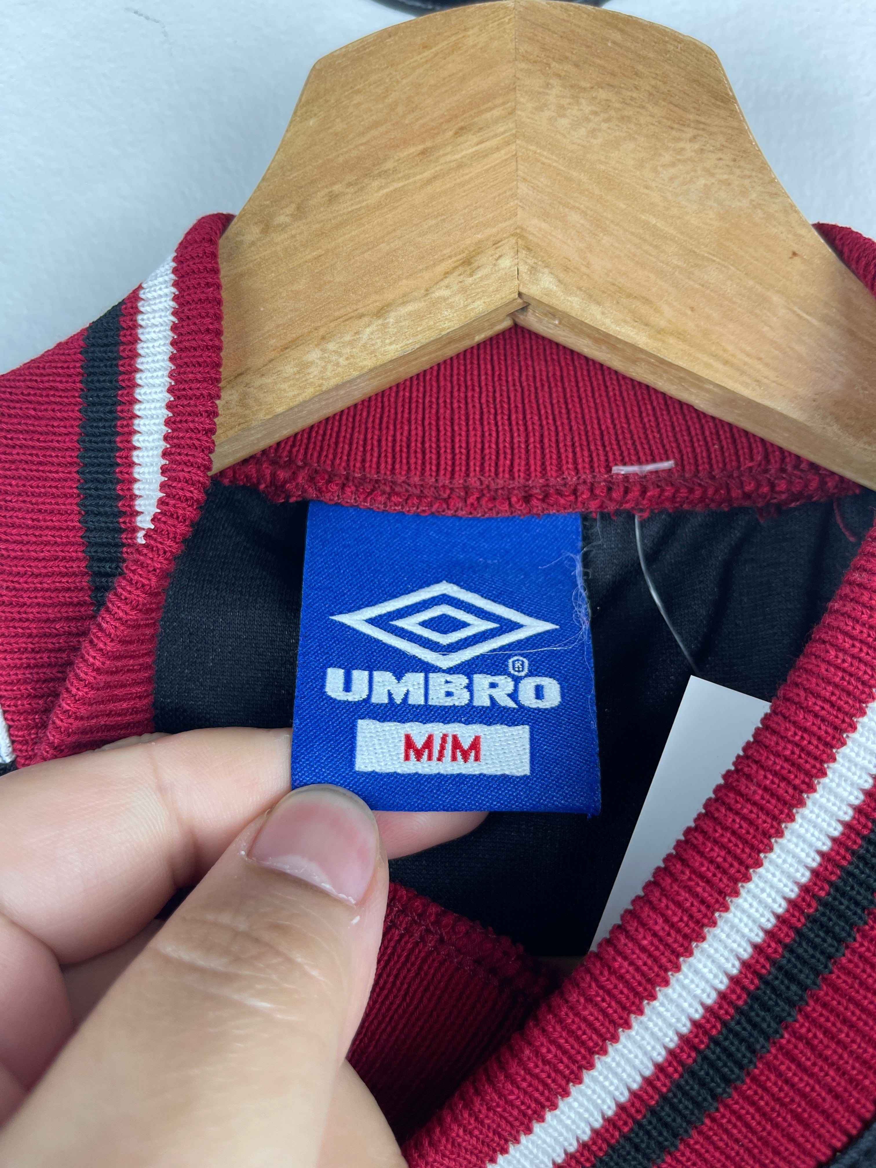 Vintage 90s Umbro Black & Red Soccer Jersey
