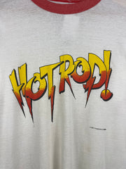 Vintage 90s WWF Rowdy Roddy Piper Hot Rod White Ringer Tee