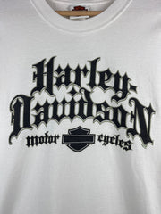Vintage Harley Davidson Gothic Spellout White Tee