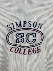 Vintage 90s Simpson College Double Face Thermal Navy Crewneck