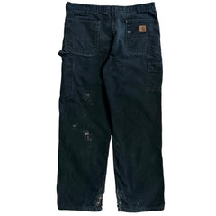 Vintage Carhartt Blanket Lined Thrashed Black Work Pants