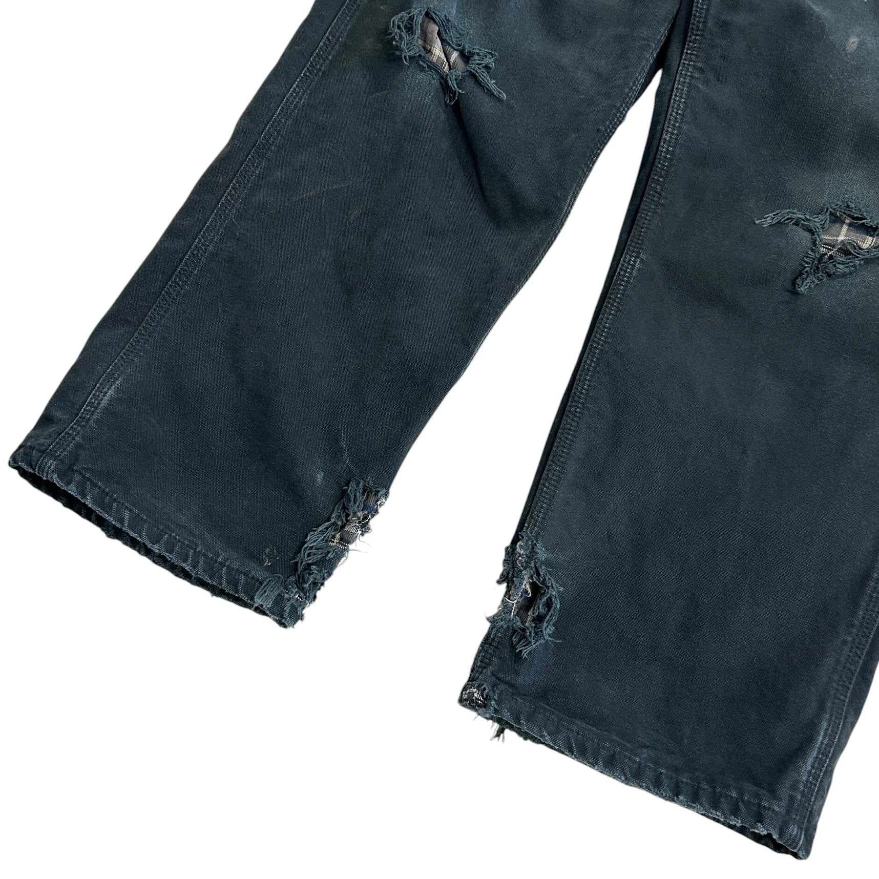 Vintage Carhartt Blanket Lined Thrashed Black Work Pants