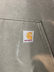 Vintage Carhartt Quarter Zip Sun Faded Green Hoodie