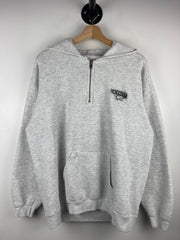 Vintage 90s Smirnoff Twist Embroidered Grey Quarter Zip Hoodie
