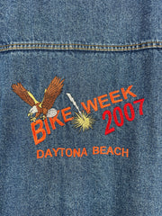 Vintage Bike Week Daytona Beach Embroidered Blue Denim Jacket