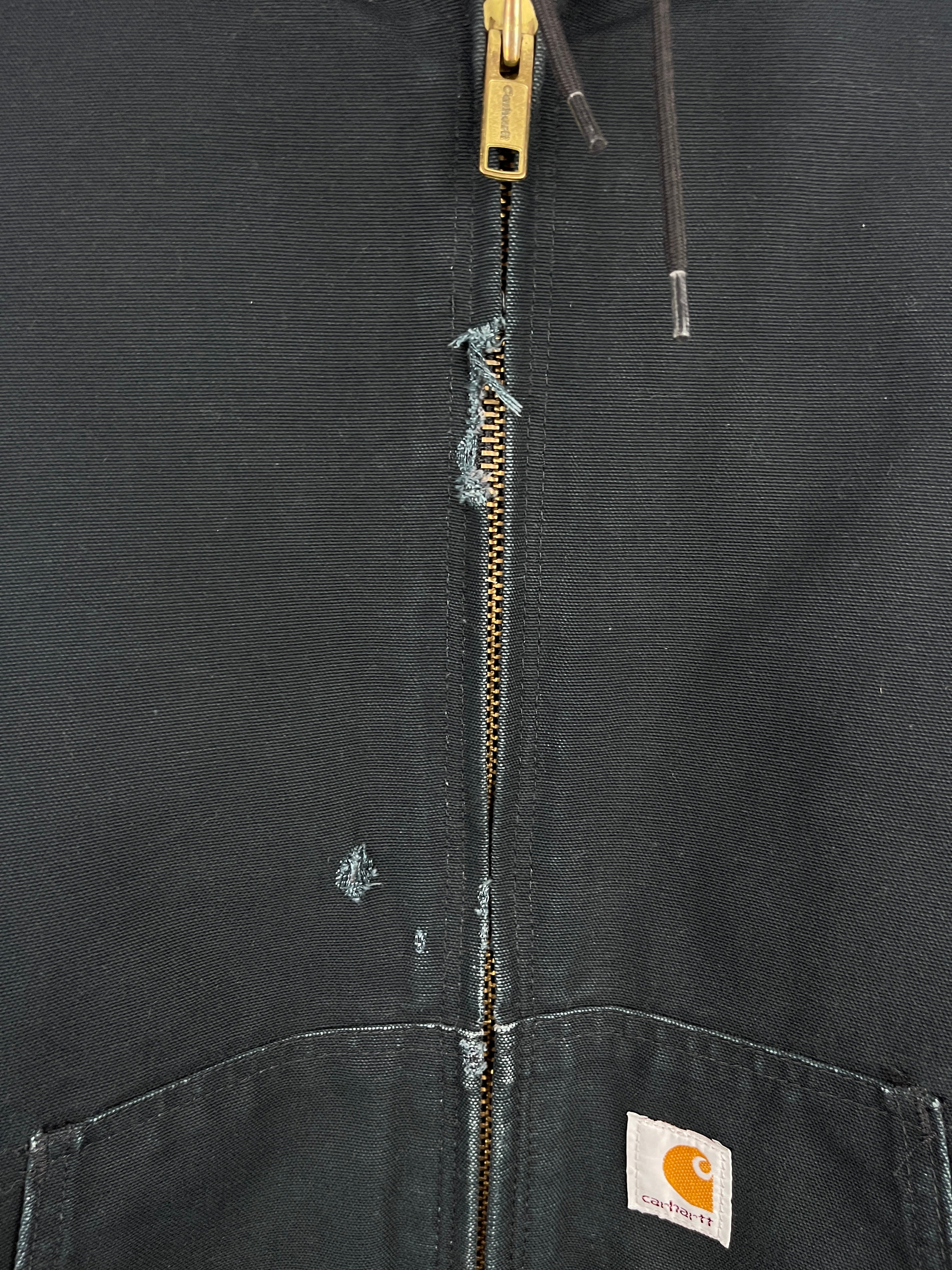Vintage Carhartt Active Black Hooded Work Jacket J140 BLK