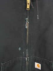 Vintage Carhartt Active Black Hooded Work Jacket J140 BLK
