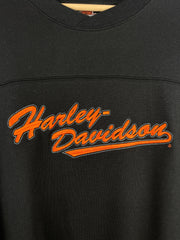 Vintage Harley Davidson Embroidered Black & Orange Crewneck