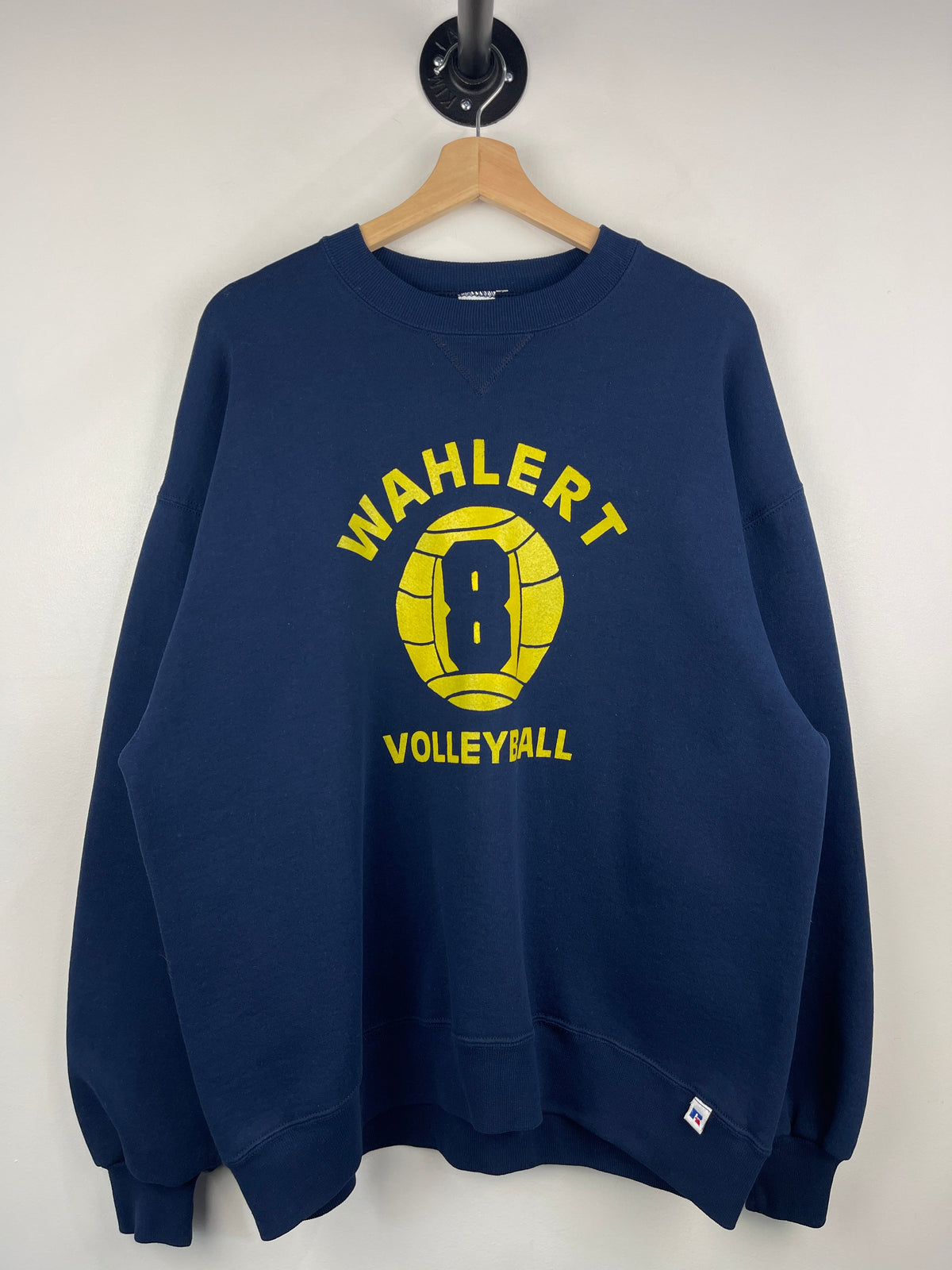 Vintage 90s Russell Athletic Wahlert Volleyball Navy Crewneck