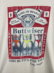 Vintage Buttwiser King Of Rears This Butt's For You Comedy White Tee