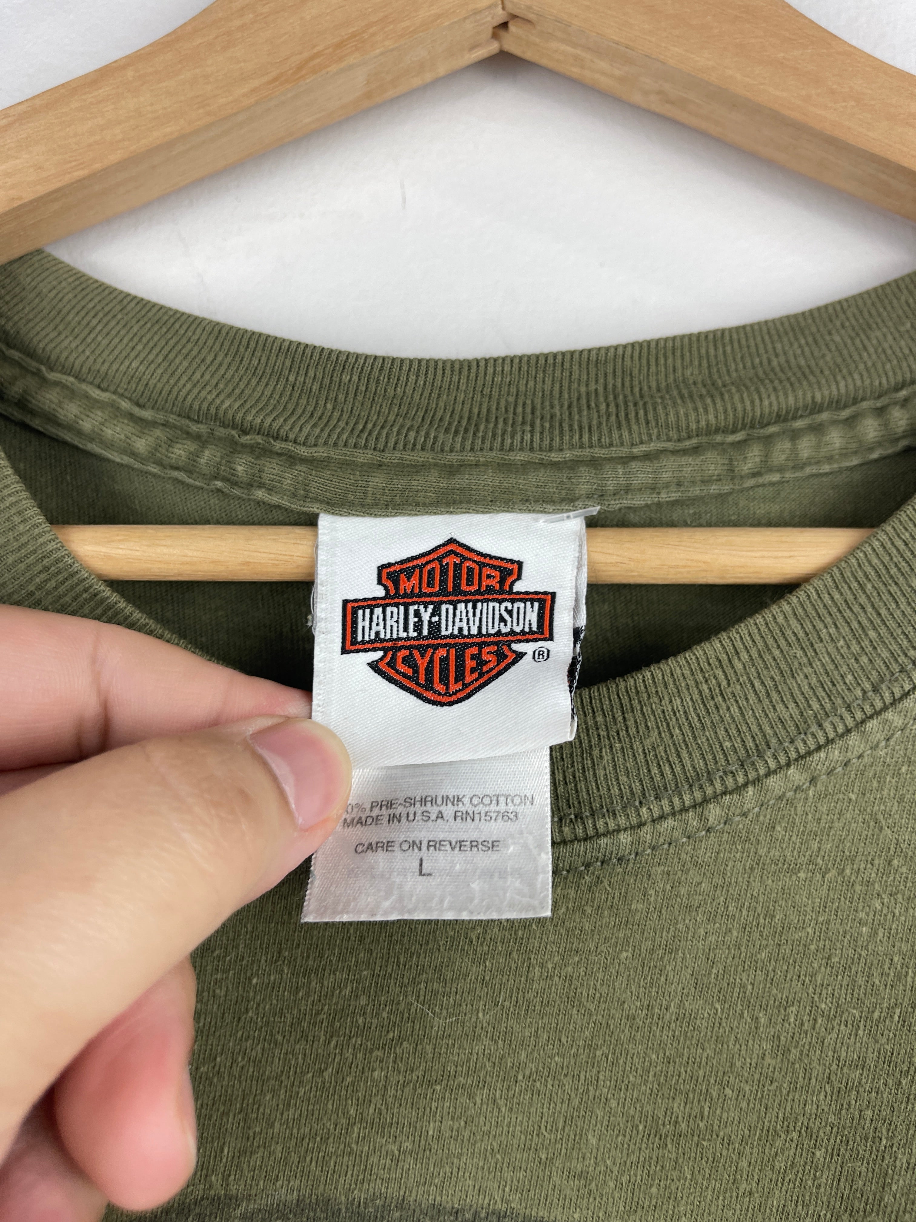 Vintage Harley Davidson Bulldog Wisconsin Green Tee