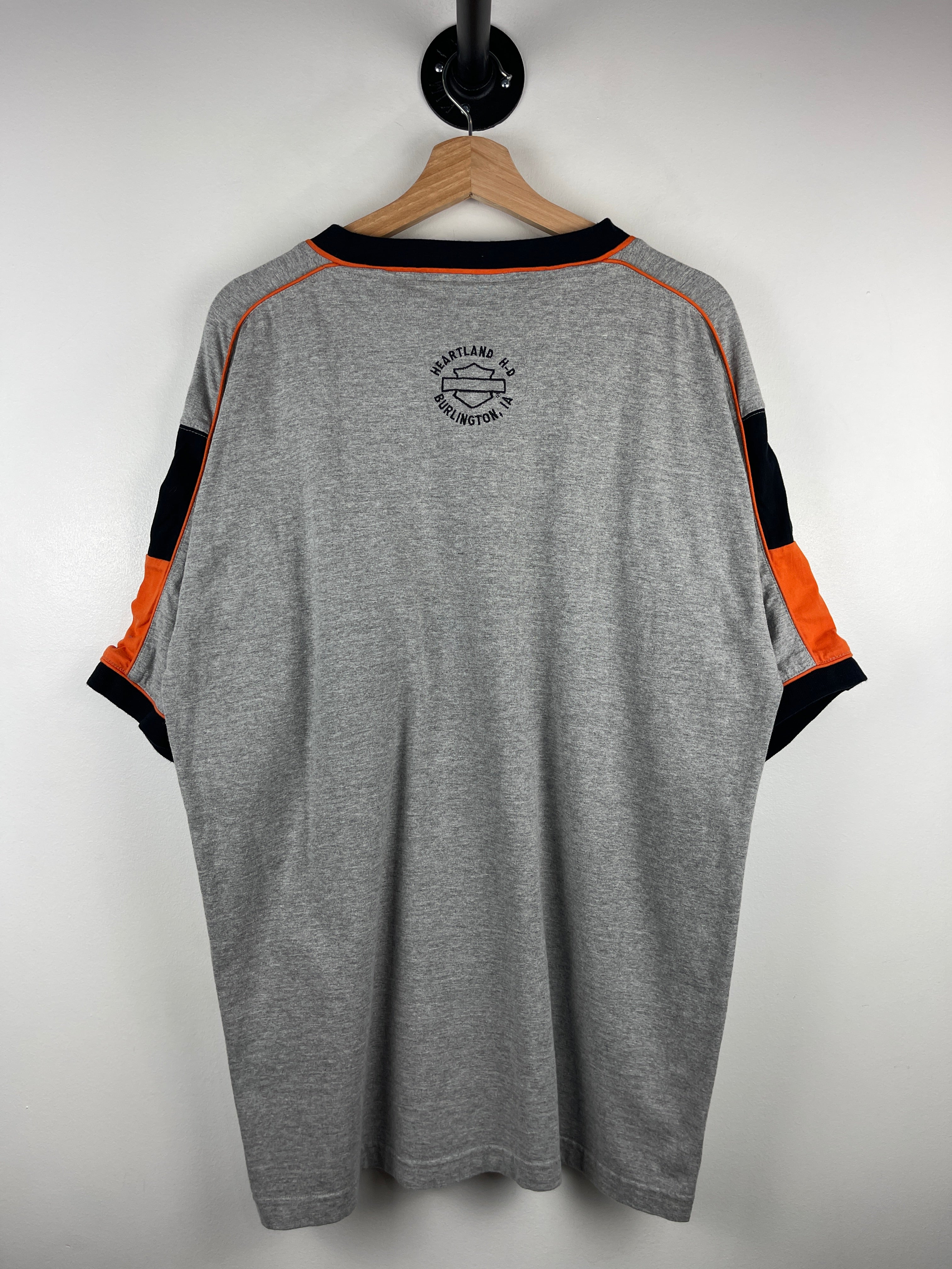 Vintage Harley Davidson Burlington Iowa Embroidered Grey Tee