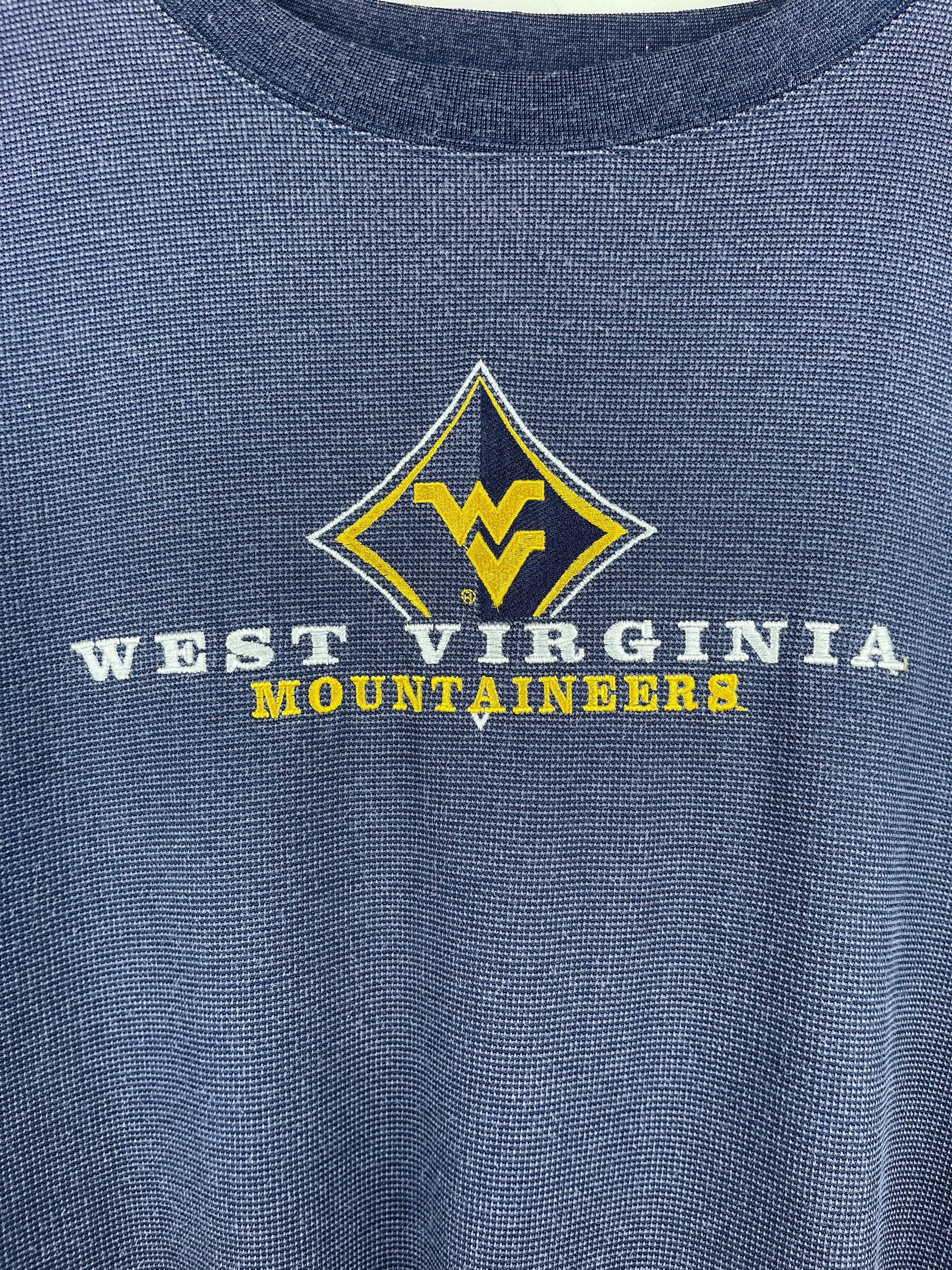 Vintage 90s West Virginia Mountaineers Embroidered Navy Crewneck