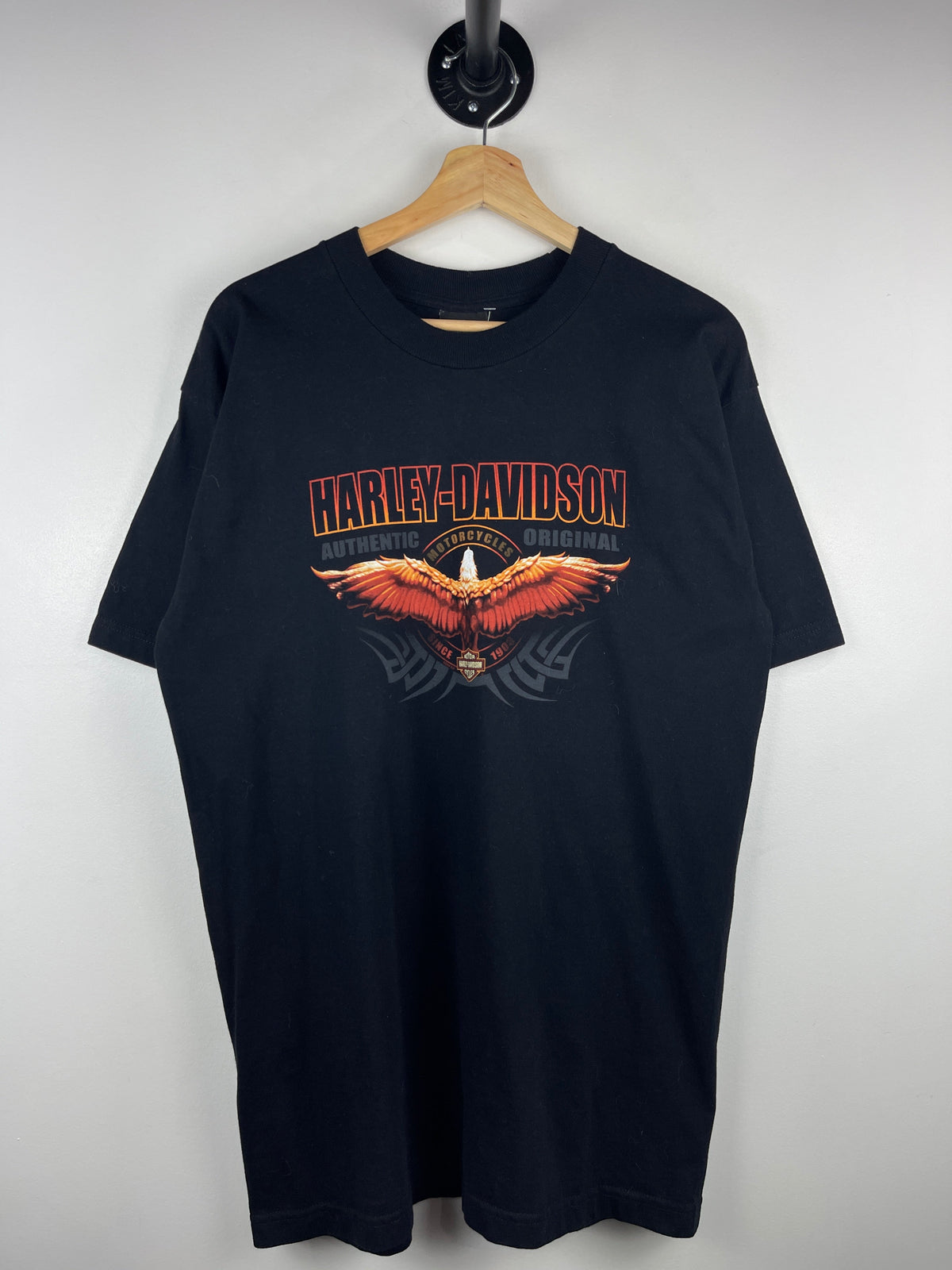Vintage Harley Davidson Eagle New Bern North Carolina Black Tee