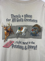 Vintage Buck Wear Theres A Place For All Creatures Beige Tee