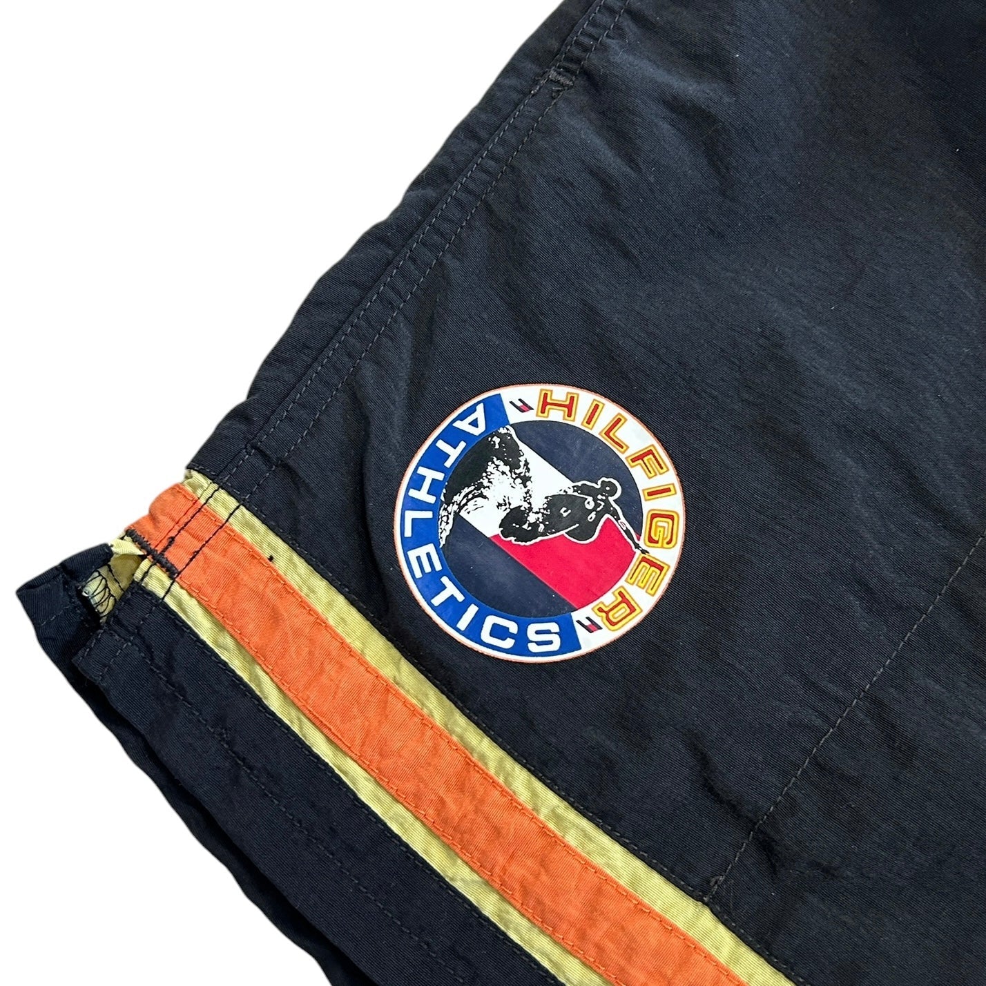 Vintage 90s Tommy Hilfiger Athletics Surfing Black Nylon Shorts