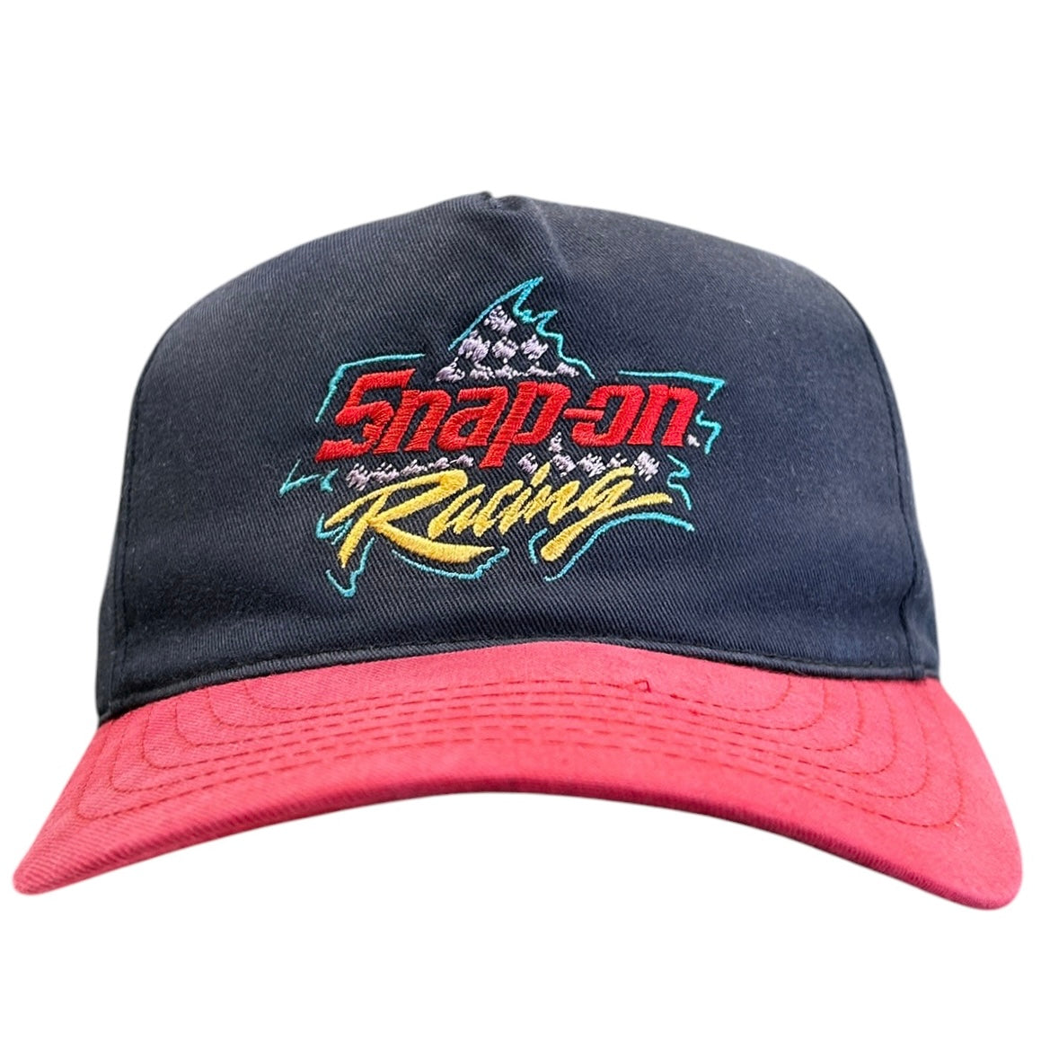 Vintage 90s Snap On Racing Black & Red Snapback Hat