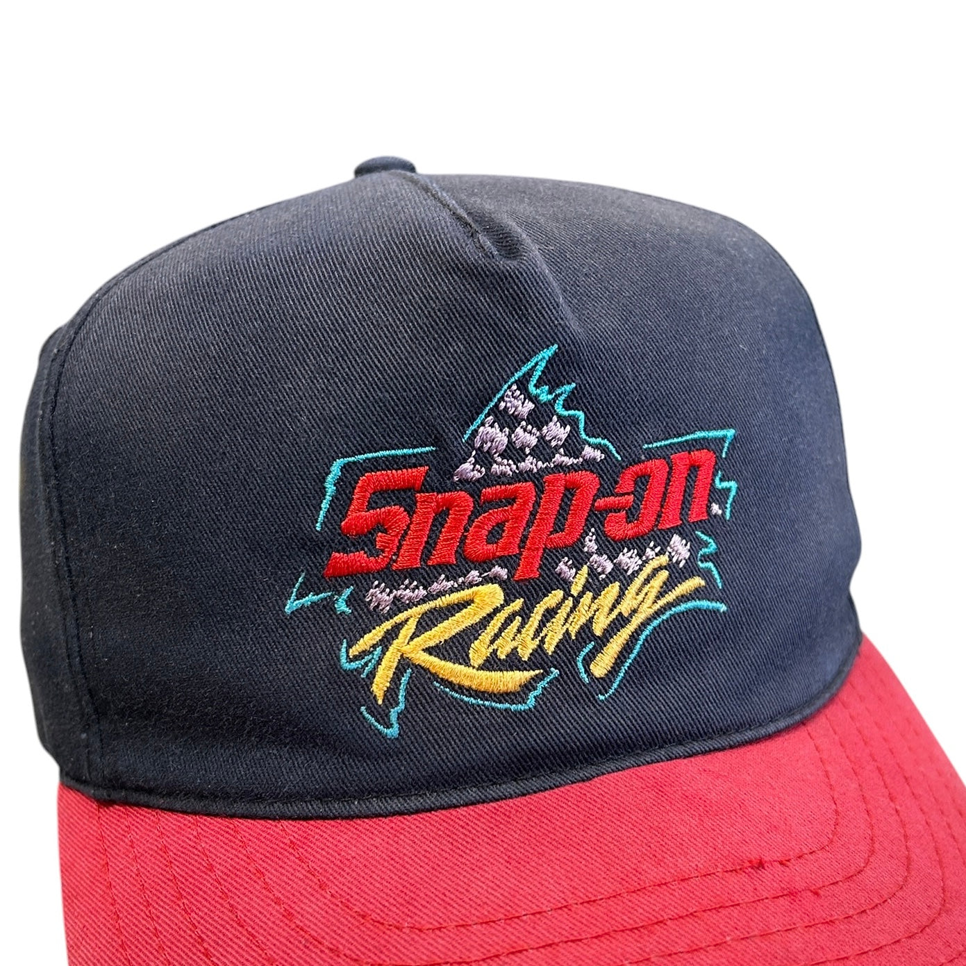 Vintage 90s Snap On Racing Black & Red Snapback Hat
