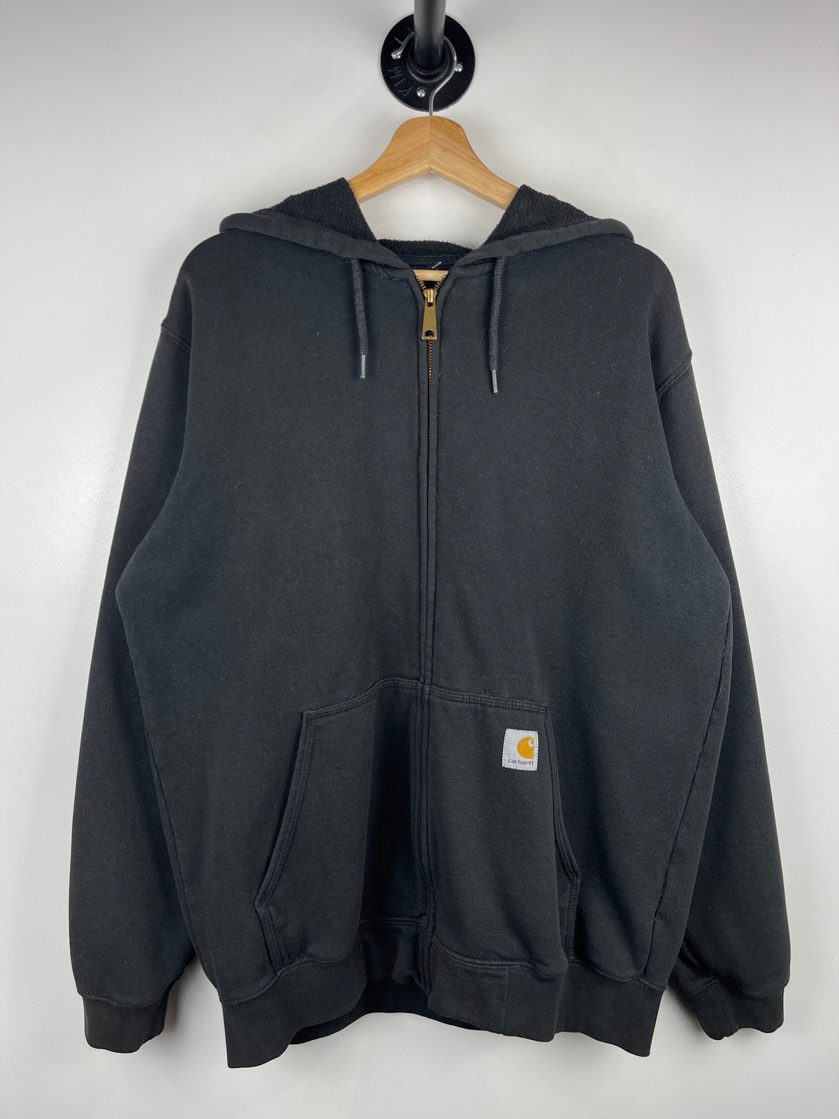 Vintage Carhartt Patch Black Zip Up Hoodie