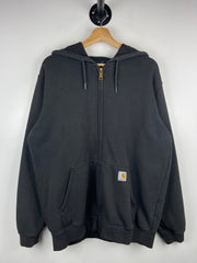 Vintage Carhartt Patch Black Zip Up Hoodie